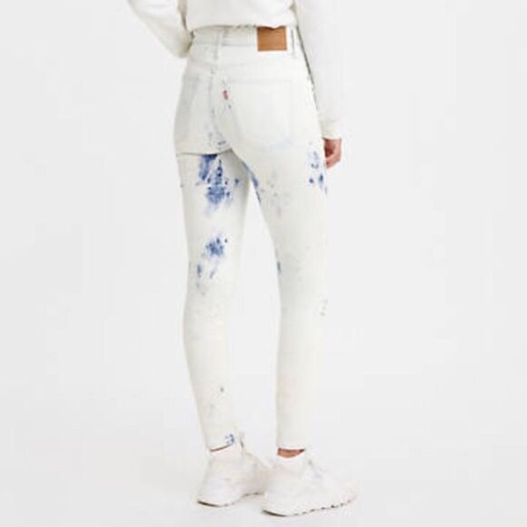 LEVI’S tie dye jeans mile stretch high super skinny high rise high waisted 29 - Picture 14 of 14